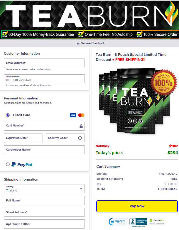 Tea Burn - Secure checkout
